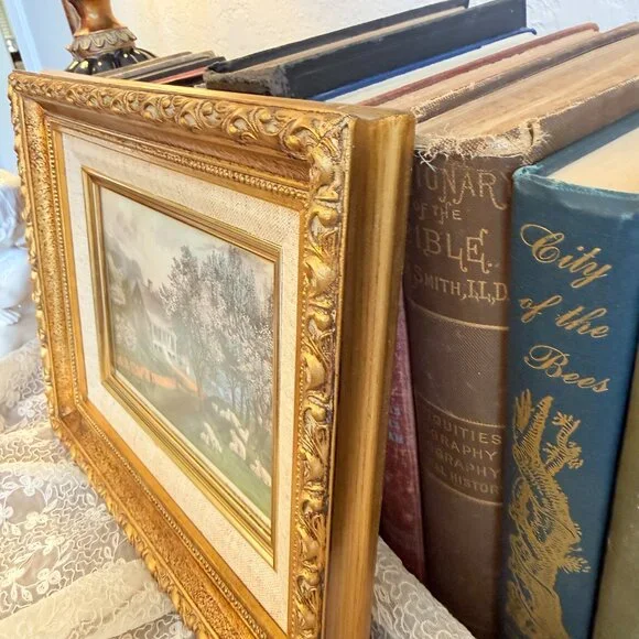 SOLD 1960's Currier & Ives "American Homestead Spring" Framed Lithograph - Picture 9 of 14